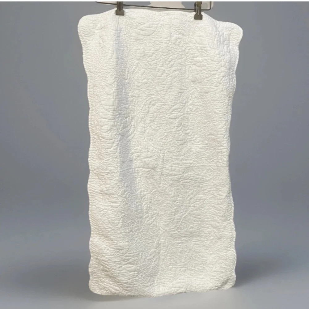 King Pillow Shams White Quilted 100% Cotton  - Pair